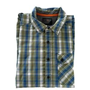 5.11 Tactical Short Sleeve Shirt  Men's Small Single‎ Flex Covert Plaid Fatigue